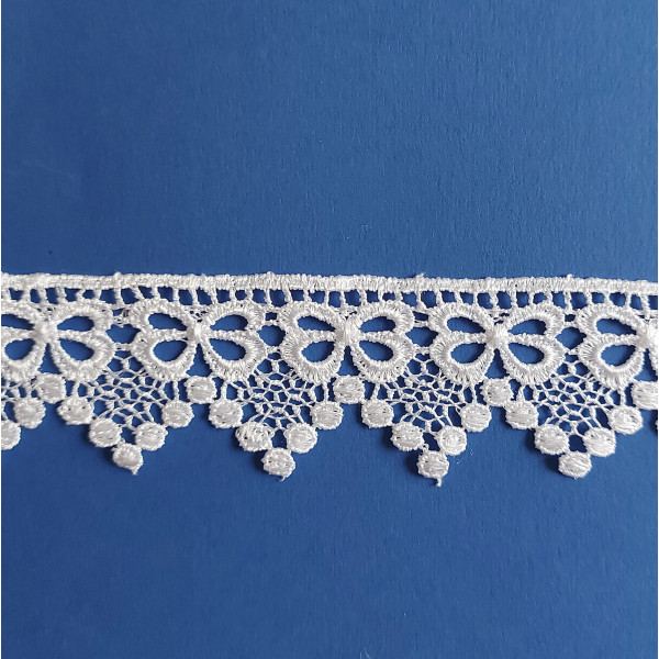 Encajes Macramé con Copos de 4 cm - Color Blanco